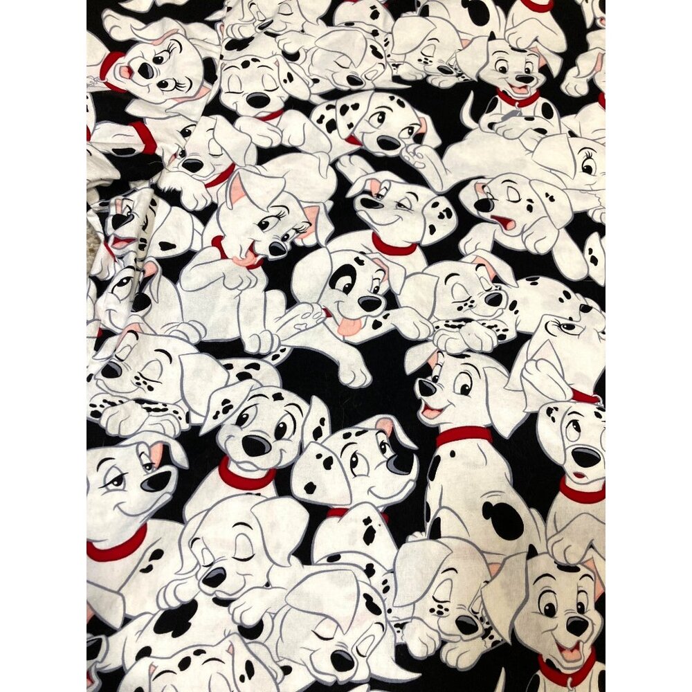 Disney 101 Dalmatians Print Scrub Top S V-Neck Womens Cotton Blend Size S